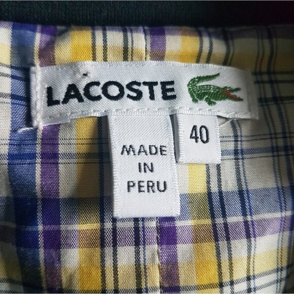 Lacoste Blazer Jacket Fitted Blue Lined Purple Preppy Career Size 40 SIze 8 - Picture 11 of 13